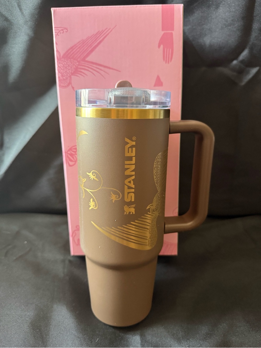 Stanley 30oz Nest Edition Brown and Gold Laser Engraved Flip Top